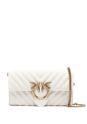 PINKO Love One quilted shoulder bag - White