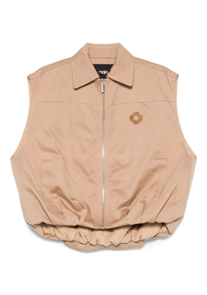 Maje flower-detail zip-front waistcoat - Neutrals