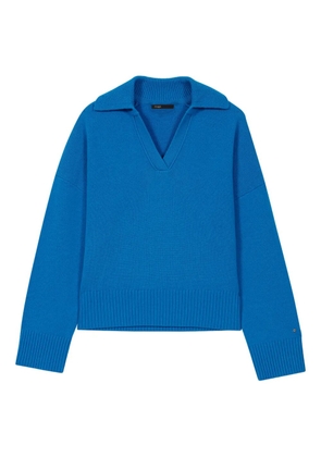 Maje V-neck collared sweater - Blue
