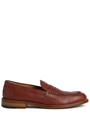 DSQUARED2 pebbled leather penny loafers - Brown