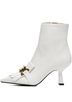 Poche Paris leather ankle boots - White