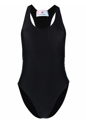 Chiara Ferragni side logo-print swimsuit - Black
