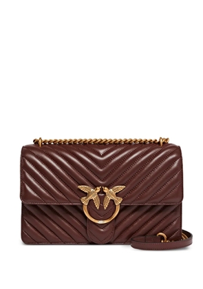 PINKO medium Love One chevron chain shoulder bag - Brown