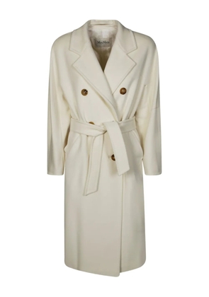Max Mara buttoned belted coat - White