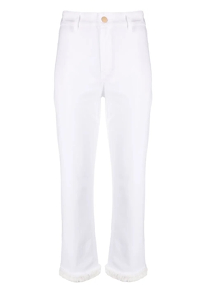 'S Max Mara frayed-edge slim-fit trousers - White