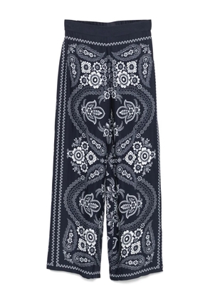 Maje bandana-print wide-leg trousers - Blue