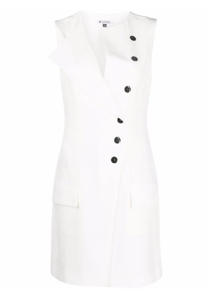 Krizia asymmetric button-up midi dress - White