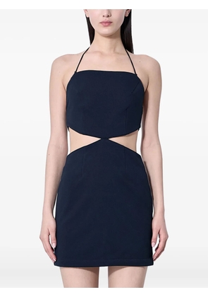 Rokh cut-out square-neck mini cocktail dress - Blue
