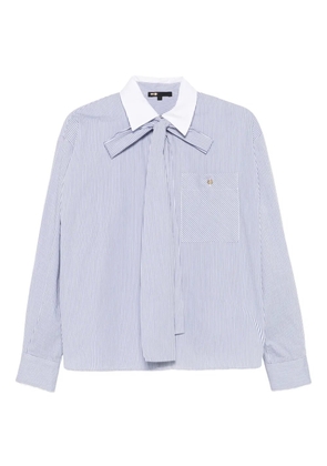 Maje striped tie-neck shirt - Blue