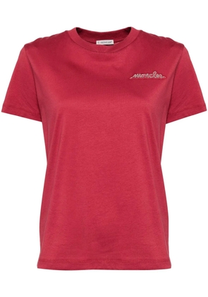 Moncler beaded logo T-shirt - Red