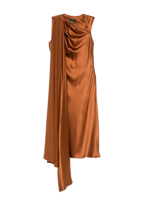 Max Mara draped silk midi dress - Brown