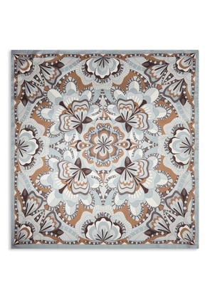 Lancel Square 70 floral-motif silk scarf - Grey
