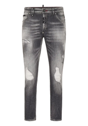 Philipp Plein distressed cropped skinny jeans - Grey