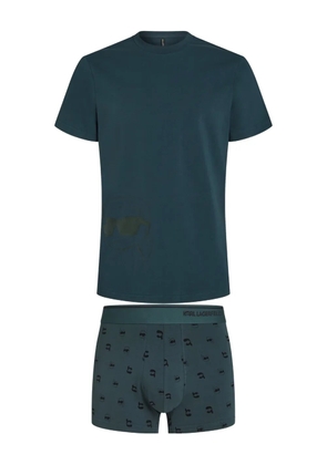 Karl Lagerfeld Ikon graphic-print sleepwear set - Blue