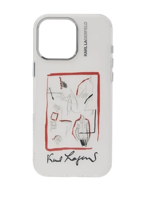 Karl Lagerfeld Sketch iPhone 16 Pro case - White