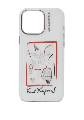 Karl Lagerfeld Sketch iPhone 16 pro max case - White