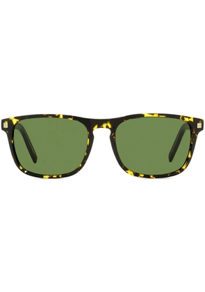 Zegna tortoiseshell-effect rectangle-frame sunglasses - Brown