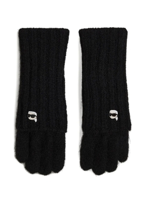 Karl Lagerfeld Ikon pin knitted gloves - Black