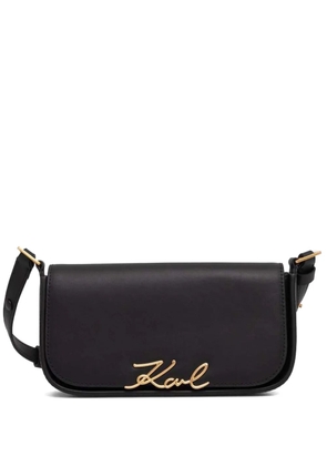 Karl Lagerfeld Signature leather shoulder bag - Black