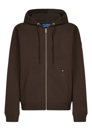 Karl Lagerfeld Jeans patch zip-up hoodie - Brown