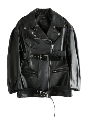 Simone Rocha belted leather jacket - Black