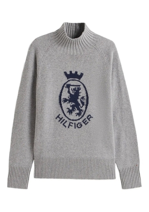 Tommy Hilfiger logo-motif roll-neck sweater - Grey