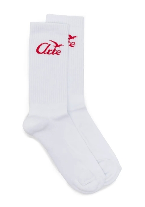 Arte Antwerp intarsia-knit logo socks - White