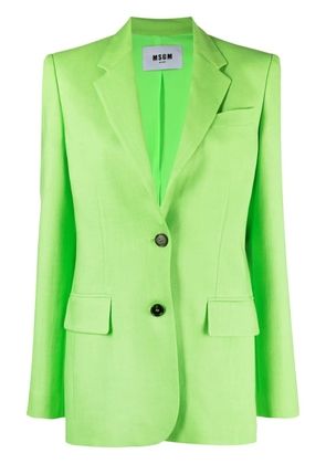 MSGM single-breasted textured blazer - Green