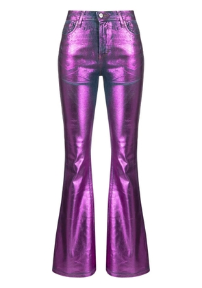 Madison.Maison metallic-effect laminated jeans - Pink