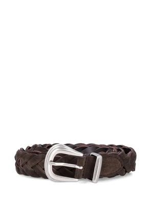 Fabrizio Mancini braided leather belt - Brown
