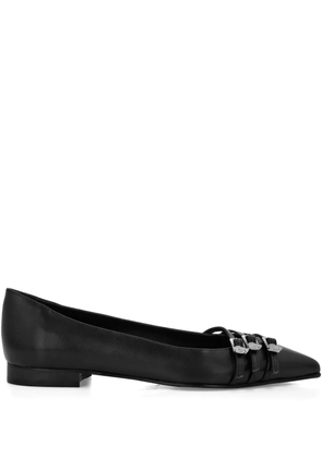 Philipp Plein buckled pointed-toe ballet flats - Black