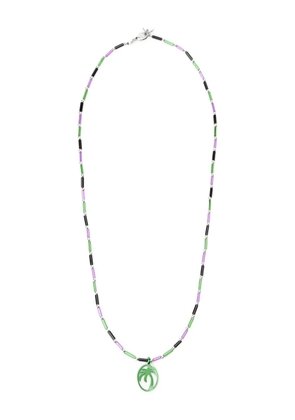 Palm Angels palm motif beads necklace - Silver