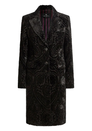 ETRO velvet jacquard coat - Black