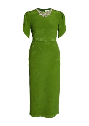 ERDEM puff-sleeve midi dress - Green