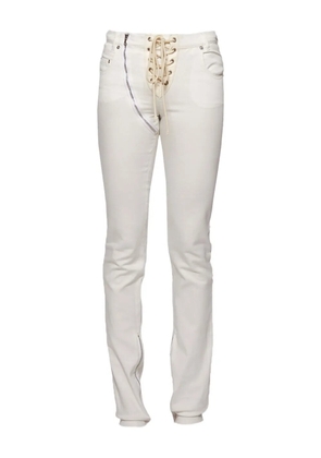 ANGELICA MONTINI STUDIOS lace-up zip jeans - White