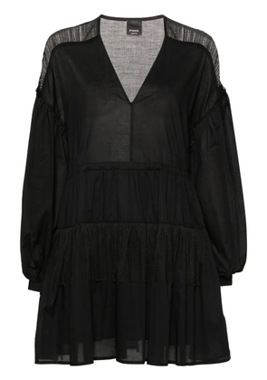 PINKO fringed flared mini dress - Black