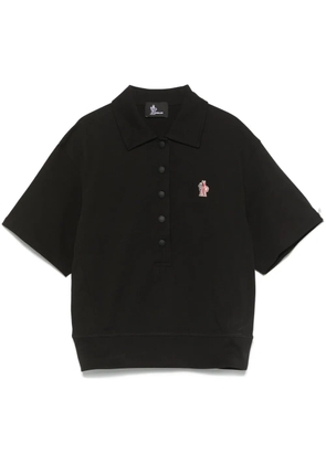Moncler Grenoble logo-patch cotton polo shirt - Black