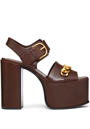 Valentino Garavani VLogo Chain 130mm platform sandals - Brown