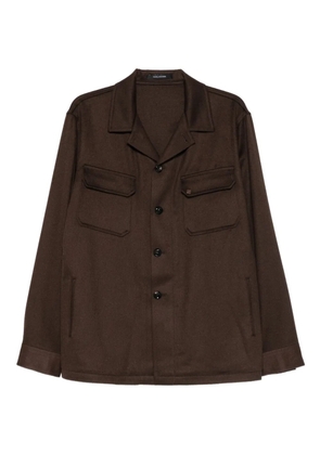 Tagliatore buttoned chest-pocket shirt - Brown