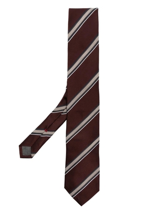 Brunello Cucinelli striped jacquard silk tie - Brown