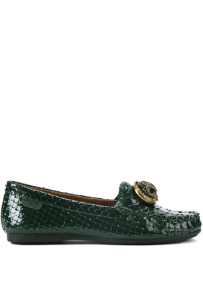 Kurt Geiger London Chelsea embossed lizard leather loafers - Green
