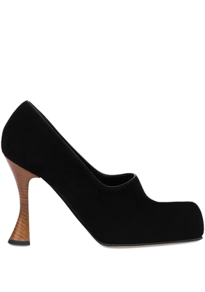 Moschino suede wooden-heel pumps - Black