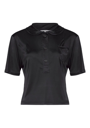 Maison Margiela satin polo shirt - Black