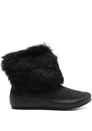 Pedro Garcia Jalia fur-trimmed suede boots - Black