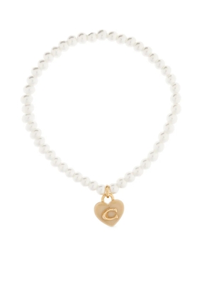 Coach heart-charm bracelet - White