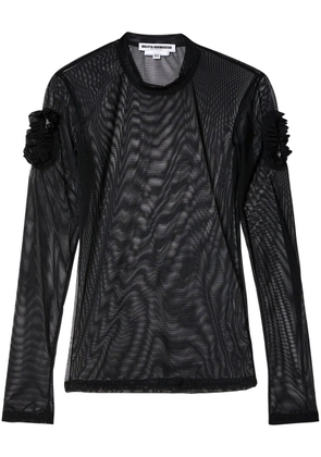 Melitta Baumeister ruffled semi-sheer top - Black