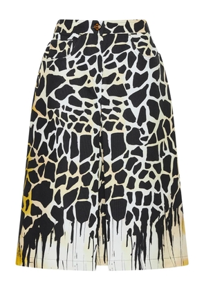 MALIPARMI giraffe-print pleated skirt - Black