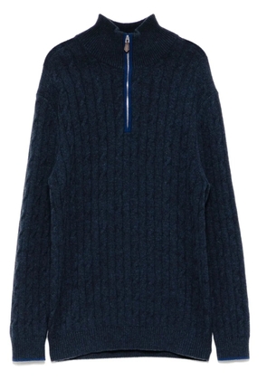 N.Peal cable-knit cashmere sweater - Blue