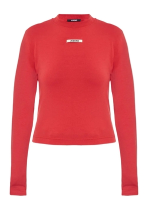 Jacquemus logo-patch long-sleeve T-shirt - Red