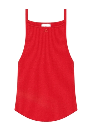 Courrèges ribbed halter top - Red